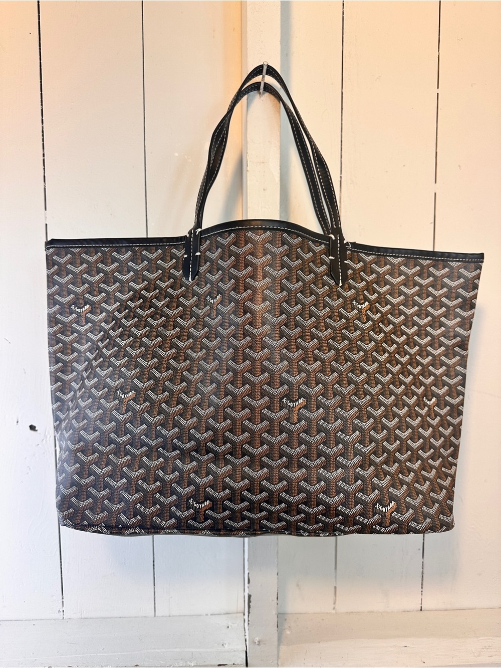 St. Luis Tote Bag Brown Black Beautiful Structured Carryall Fall College - Picture 8 of 9